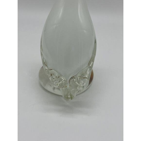 Vintage Hand Glass Blown White Goose Duck 7.5”H Figurine Statue Collectible - Picture 7 of 10